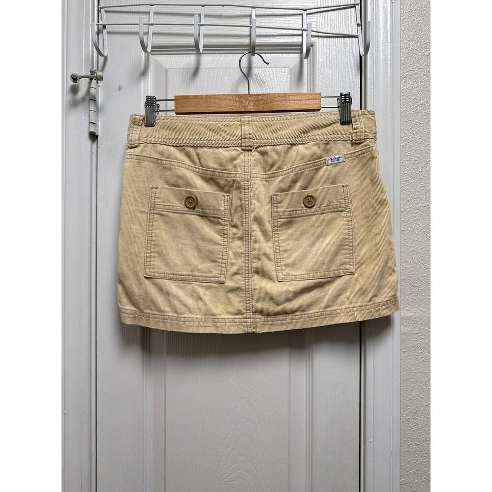 Vintage Y2K Abercrombie & Fitch Cream Corduroy Cotton Mini Skirt Size 2 - Picture 3 of 5